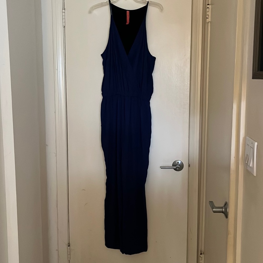 navy blue tank jumpsuit